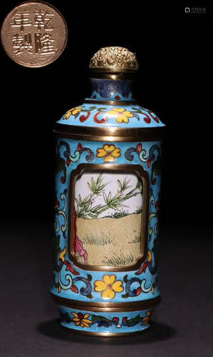 A CLOISONNE CASTED SNUFF BOTTLE