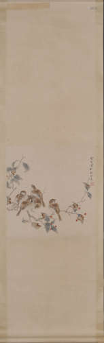A BIRD PATTERN PAINTING BY CHENZHIFO