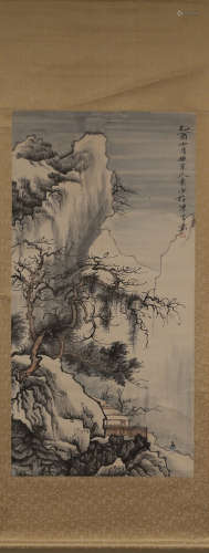 A LANDSCAPE VERTICAL AXIS PAINTING BY CHENSHAOMEI