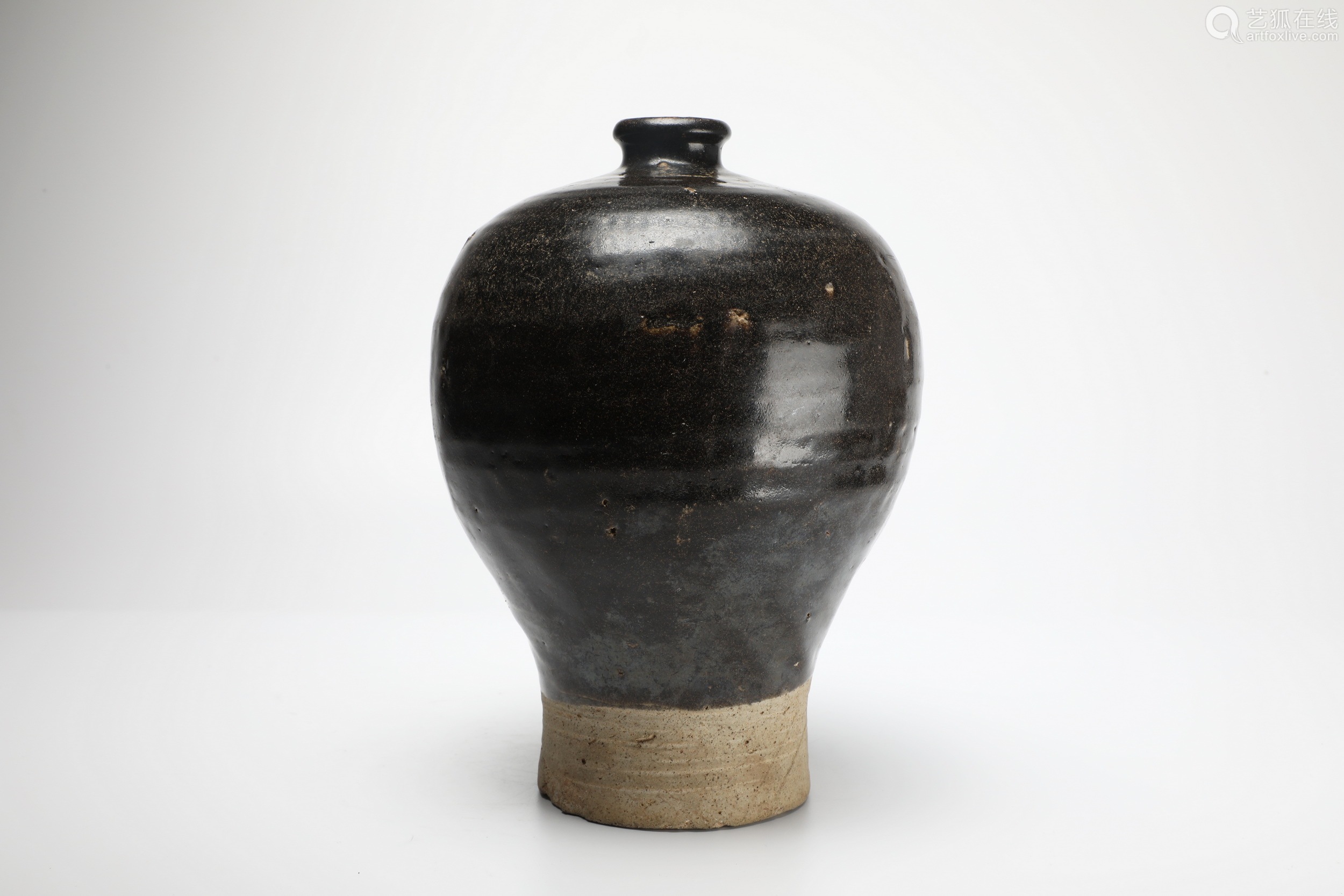 acizhoukilnblackglazedplumvaseyuandynasty元代磁州窑黑釉梅瓶