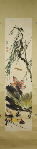 A Chinese Lotus Pond Painting