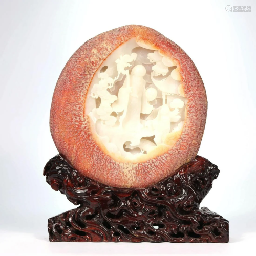 A Chinese Figure Carved Jade Ornament