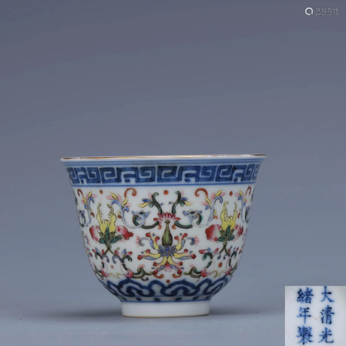 A Chinese Blue and White Doucai Floral Porcelain …