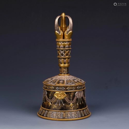 A Chinese Bronze Glazed Porcelain Bell Buddhist