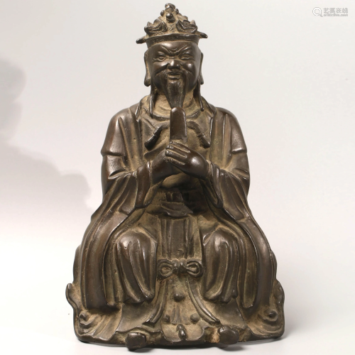A Chinese Copper Taoist priest Buddha Statue