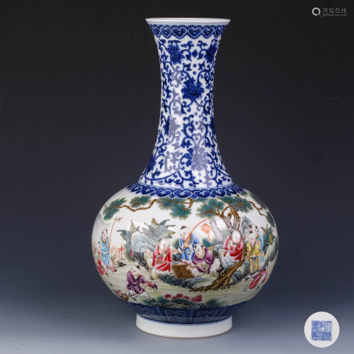 A Chinese Blue and White Figure Painted Porcelai…