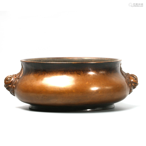 A Chinese Copper Incense Burner