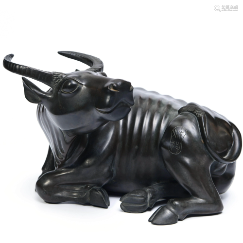 A Chinese Copper Ox Ornament