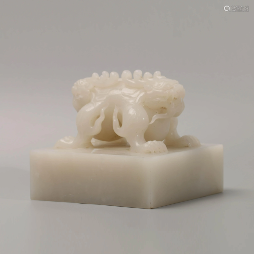 A Chinese Hetian Jade Carved Seal