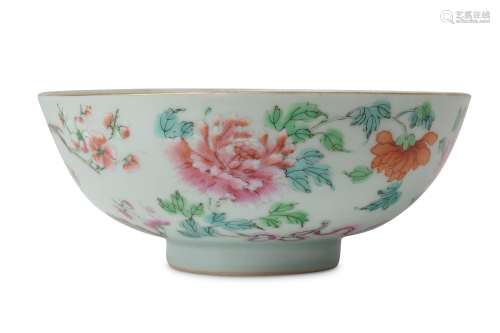 A CHINESE FAMILLE ROSE 'FLOWERS' BOWL.