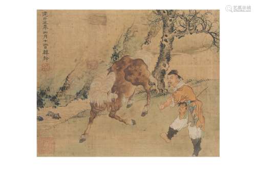 A CHINESE 'HORSE AND GROOM' PAINTING.