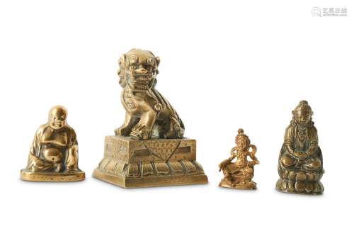 FOUR CHINESE BRONZE FIGURES.