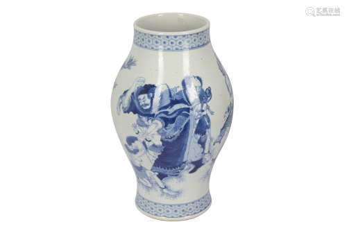A CHINESE BLUE AND WHITE 'ZHONG KUI' VASE.