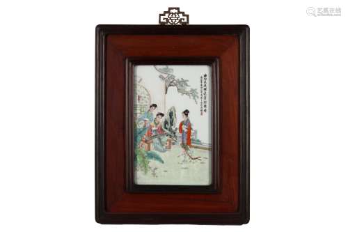 A CHINESE FAMILLE ROSE 'LADIES' PANEL.