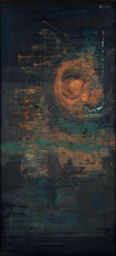 Vincent Hoisington (1924-1972) Untitled (The Sun) 1964 signed and dated 64 oil on board 223 by 101 cm. 87 6/8 by 39 6/8 in.