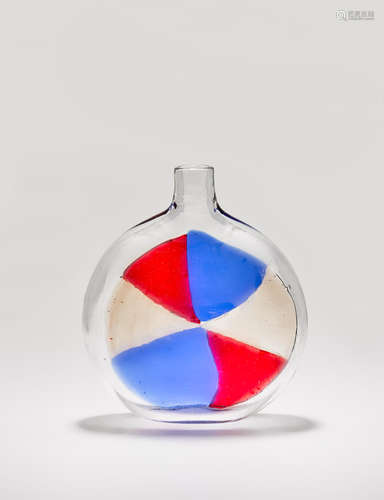 Fulvio Bianconi (1915-1996) Spicchi Vase circa 1955 for Venini, model no. 4316, blown glass with applied tesserae, acid stamp 'venini murano italia' height 9in (23cm); width 8 1/4in (21cm)