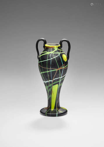 Ercole Barovier (1889-1974) Twin-Handled Vase circa 1920 for Vetreria Artistica Barovier, blown and applied glass height 6 1/2in (16.5cm); width 3 1/4in (8cm)