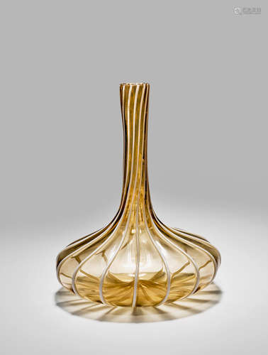 Salviati & C. (founded 1877) Vase with Lattimo Canes circa 1880 blown glass applied with canes height 8 1/2in (22cm); diameter 6 1/2in (16cm)