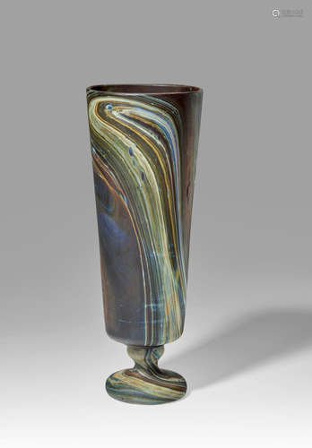 COMPAGNIE VENEZIA MURANO Calcedonio Vase circa 1890 blown glass, paper label 