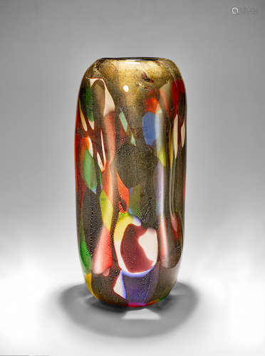 Anzolo Fuga (1914-1998) Large Vase circa 1955 for A.V.E.M., glass with gold inclusions height 19 1/2in (49.5cm); diameter 8in (20cm)