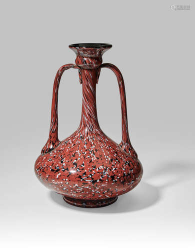 Salviati & C. (founded 1877) Amphora circa 1880 blown glass externally decorated with applications height 9 1/2in (24cm); width 6 1/2in (16.5cm)