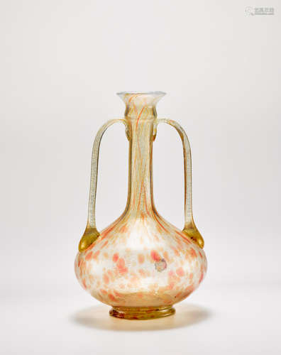 Salviati & C. (founded 1877) Amphora circa 1880 blown opalescent glass internally decorated with gold powders height 10 1/2in (27cm); width 5 1/2in (14cm)