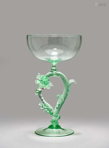 Salviati & C. (founded 1877); attributed to Wine Cup circa 1890 blown and applied glass height 10 1/4in (26cm); diameter 6in (15cm)