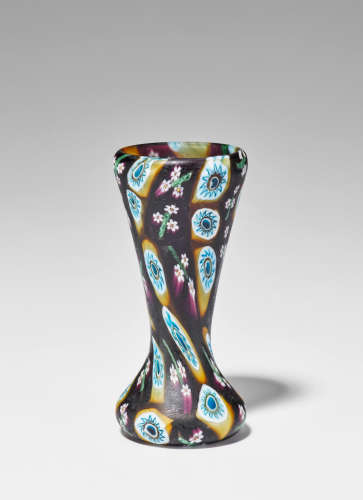 Fratelli Toso (1902-1980) Small Murrine Floreali Vase circa 1900 blown murrine glass height 3in (8cm); diameter 1 1/4in (3.3cm)