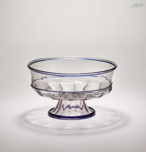 Venetian Footed Bowl circa 1480 blown and applied glass height 7 1/4in (18.5cm); diameter 13in (33cm)