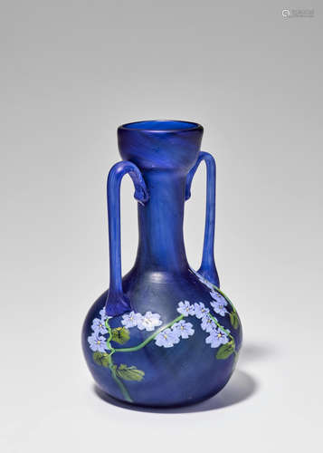 Fratelli Toso (1902-1980) Twin-Handled Murrine Vase circa 1920 blown glass applied with murrines height 6 1/4in (16cm); width 3 1/2in (9cm)