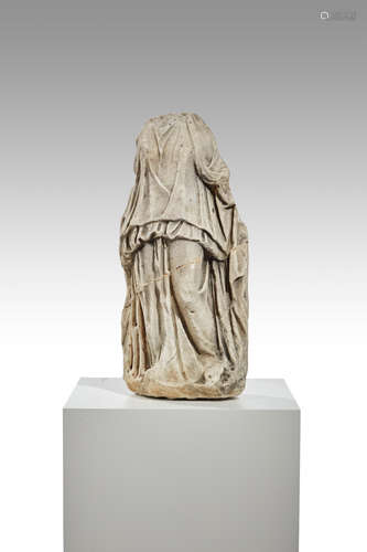 Roman Draped Female Standing Figure circa 1st-2nd Century AD carved marble height 24 1/4in (61.5cm); width 11in (28cm); depth 7in (18cm)