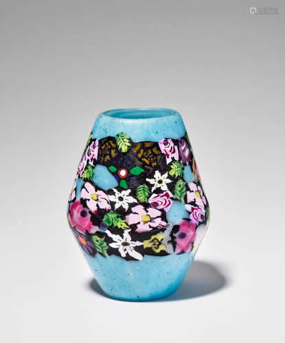 Artisti Barovier (1890-1919) Murrine Floreali Vase circa 1920 blown glass applied with murrines height 4in (10cm); diameter 3in (8cm)