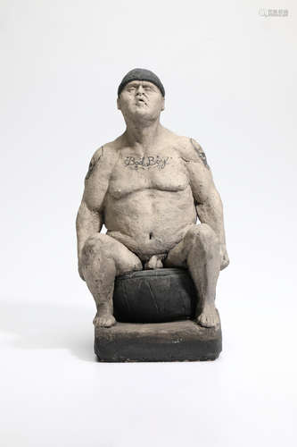 Lars Calmar (born 1968) Bad Boy from the Gang series, glazed stoneware, glaze mark 'L CALMAR' height 14in (35.5cm); width 7in (18cm); depth 7 1/4in (18.5cm)