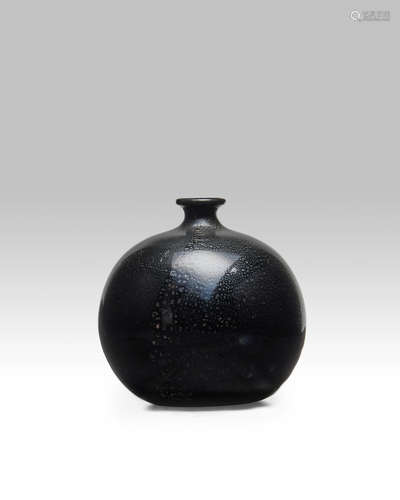 Carlo Scarpa (1906-1978) Vase 1929-30 for MVM Cappellin, model no. 5933, opaque black glass applied with silver leaf height 5 1/8in (13cm); diameter 4 3/4in (12cm)