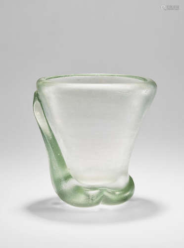 Carlo Scarpa (1906-1978) Corroso Vase 1936 for Venini, model no. 4105, clear corroso glass with iridized surface, acid stamp 'venini murano MADE IN ITALY' height 6 3/4in (17cm); width 6in (15cm); depth 6in (15cm)