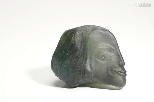 Erwin Burger (died 1982) Portrait Bust circa 1946 carved glass height 5 1/4in (13cm); width 4 1/2in (11cm); depth 3 1/2in (9cm)