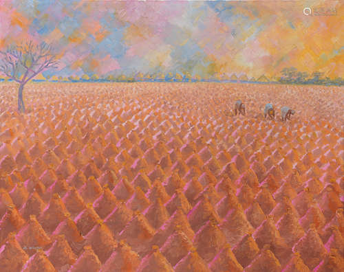 Ato Delaquis (Ghanaian, born 1945) Yam Farm