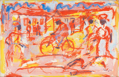 Gerard Sekoto (South African, 1913-1993) The bicyclist