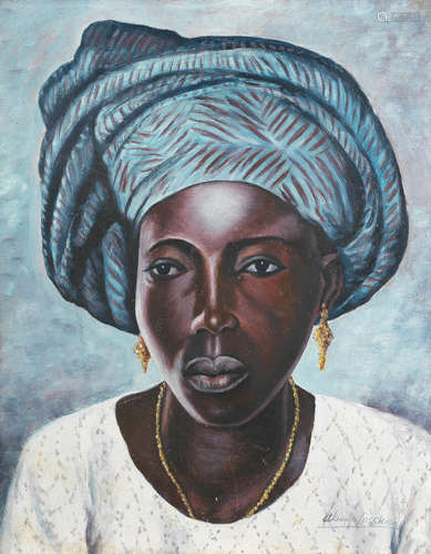 Akinola Lasekan (Nigerian, 1921-1972) Portrait of a Yoruba Lady