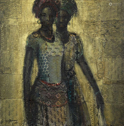 Kolade Oshinowo (Nigerian, born 1948) Sisters