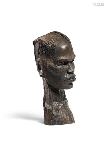 Benedict Chukwukadibia Enwonwu M.B.E (Nigerian, 1917-1994) Head of Osagboivo 44 x 16 x 19cm (17 5/16 x 6 5/16 x 7 1/2in).