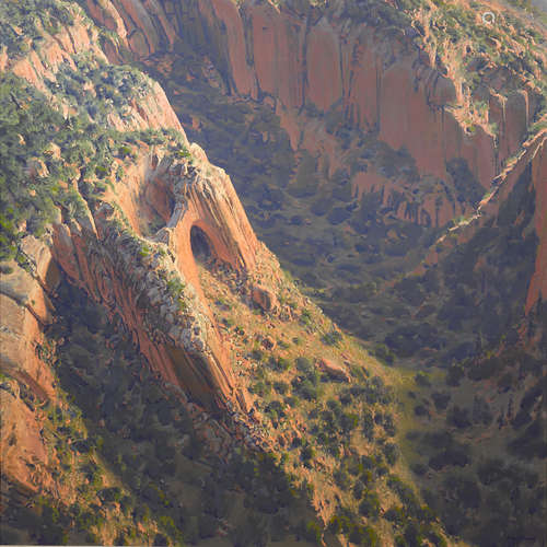 Wilson Hurley (1924-2008) La Ventana from Above 48 x 48in framed 57 1/2 x 57 1/2in