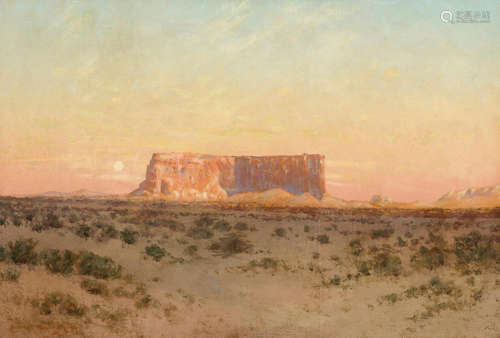 Charles Dormon Robinson (1847-1933) Butte cliff at sunset 20 1/4 x 30in framed