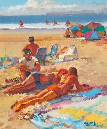 Filastro Mottola (1915-2008) A Nice Day in Laguna Beach 12 x 10in framed 20 x 18in