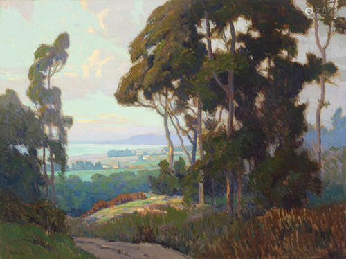 Elmer Wachtel (1864-1929) Santa Barbara looking West 24 x 32in framed 32 x 40in