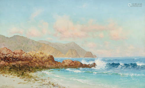 Charles Dormon Robinson (1847-1933) The California Coast 10 x 16in framed 13 1/2 x 19 1/2in