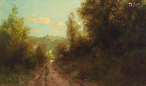 Charles Dormon Robinson (1847-1933) Old Road Near Ross, Marin County 12 x 20in framed 19 x 28in