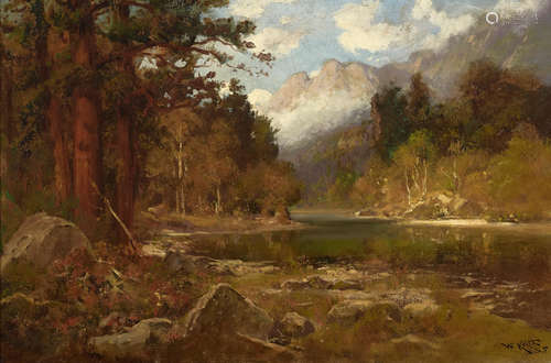 William Keith (1838-1911) Mountain river 20 x 30in framed 33 x 43in