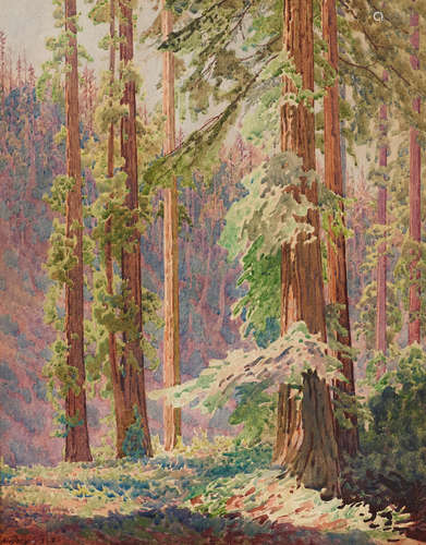 Gunnar Widforss (1879-1934) Redwoods 15 x 12in framed 23 x 20in