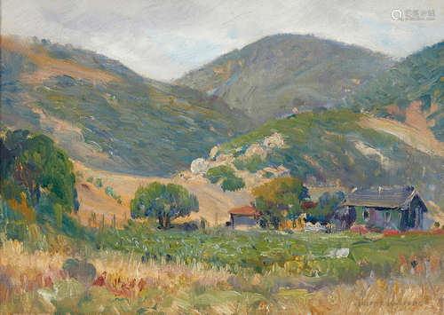 Joseph Kleitsch (1882-1931) Hamilton Dairy, Laguna Beach 9 1/2 x 13 1/2in framed 14 x 18in